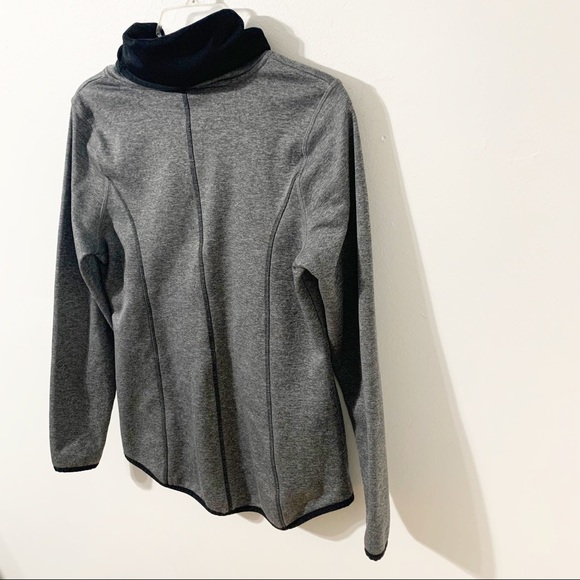 Champion Duo Dry Long Sleeve Turtleneck Pullover Sweatshirt Hi Lo Contrasting - Picture 6 of 9